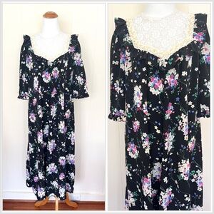 VTG Hawaiian Cottagecore Mu'u Mu'u Dress